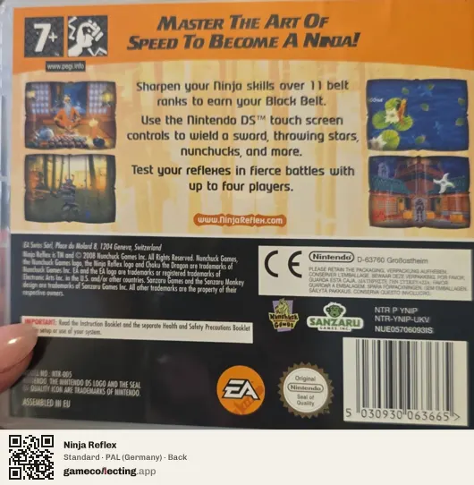 Ninja Reflex Nintendo DS, Germany box back