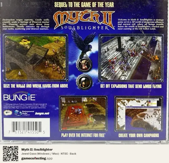 Myth II: Soulblighter Computer, NTSC box back