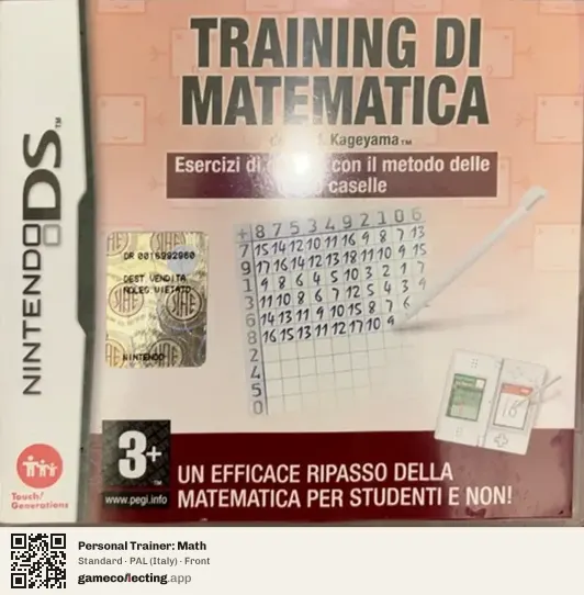 Personal Trainer: Math Nintendo DS, Italy box front