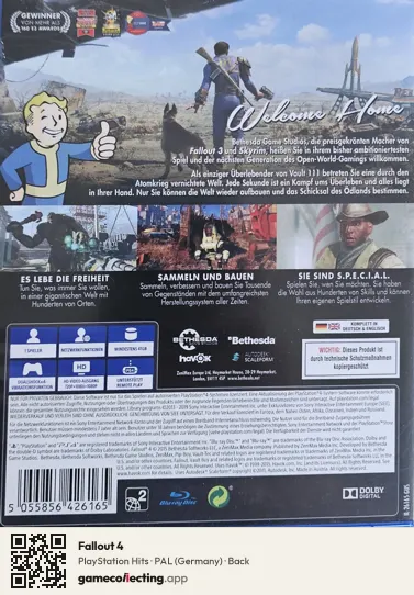 Fallout 4 PlayStation 4, Germany box back
