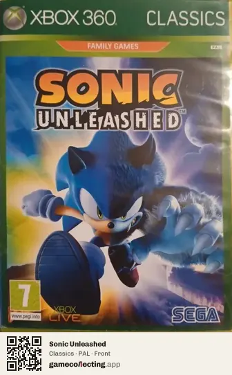 Sonic Unleashed Xbox 360, PAL box front