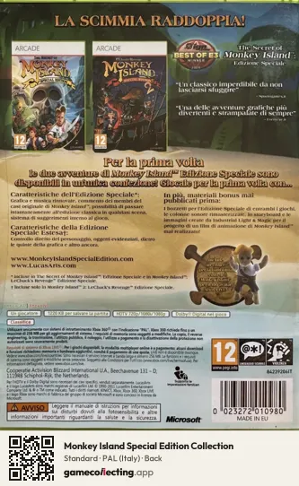 Monkey Island Special Edition Collection Xbox 360, Italy box back