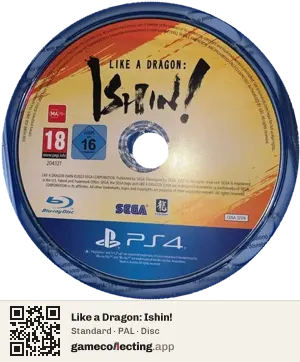 Like a Dragon: Ishin! PlayStation 4, PAL disc