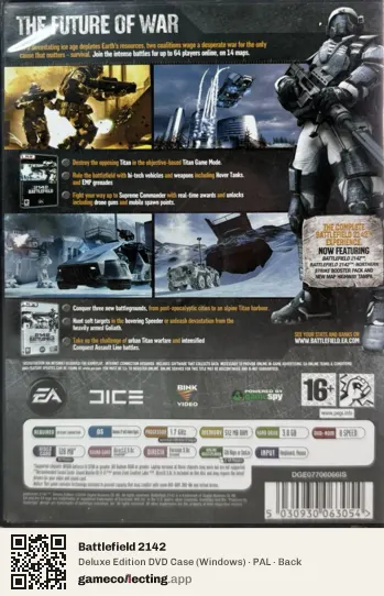 Battlefield 2142 Computer, PAL box back