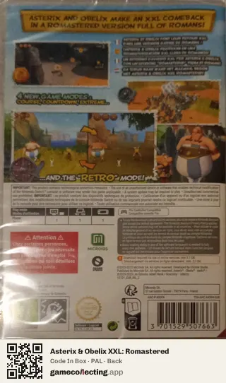 Asterix & Obelix XXL: Romastered Nintendo Switch, PAL box back