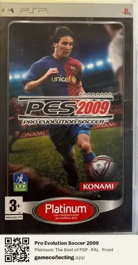 Pro Evolution Soccer 2009 PlayStation Portable, PAL box front