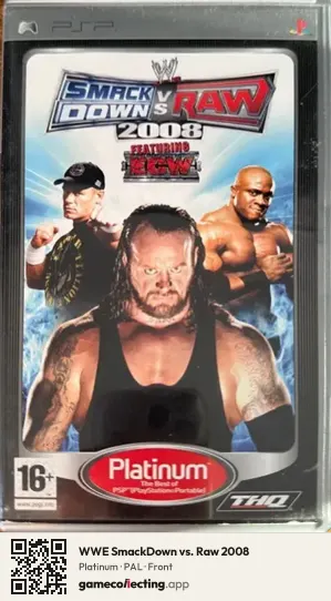 WWE SmackDown vs. Raw 2008 PlayStation Portable, PAL box front