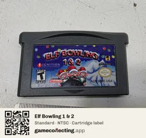 Elf Bowling 1 & 2 Game Boy Advance, NTSC cartridge label