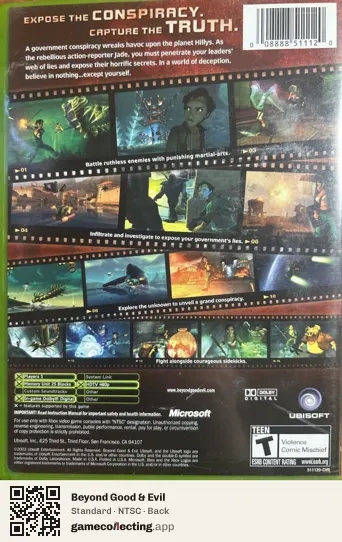 Beyond Good & Evil Xbox, NTSC box back