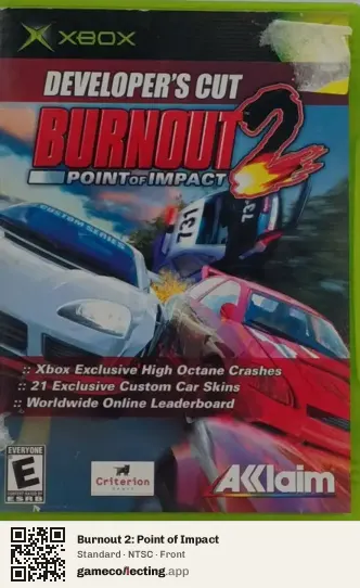 Burnout 2: Point of Impact Xbox, NTSC box front