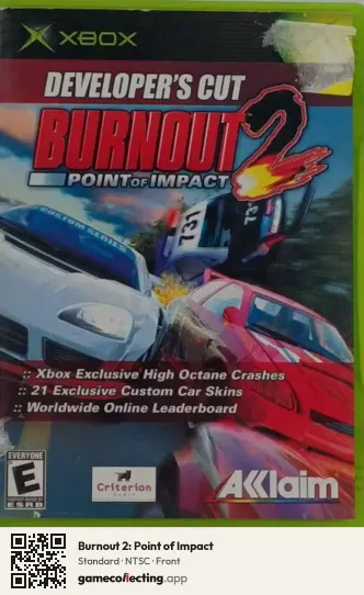 Burnout 2: Point of Impact Xbox, NTSC box front