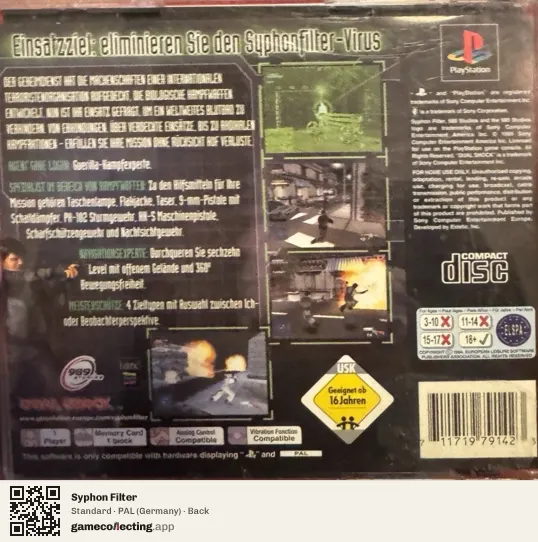 Syphon Filter PlayStation, Germany box back