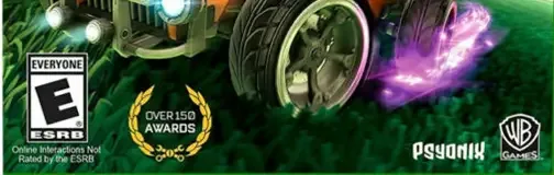 Rocket League, the ESRB box on its front