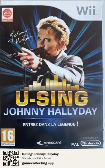 U-Sing: Johnny Hallyday Nintendo Wii, PAL box front