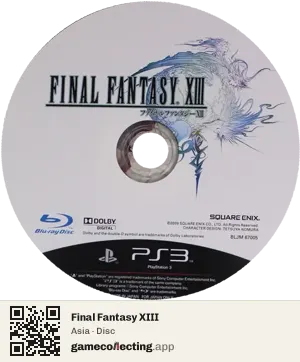 Final Fantasy XIII PlayStation 3, Asia disc