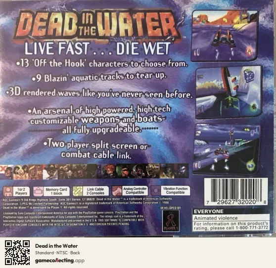 Dead in the Water PlayStation, NTSC box back