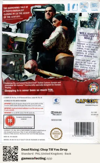 Dead Rising: Chop Till You Drop Nintendo Wii, United Kingdom box back