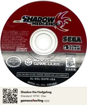 Shadow the Hedgehog Nintendo GameCube, NTSC disc
