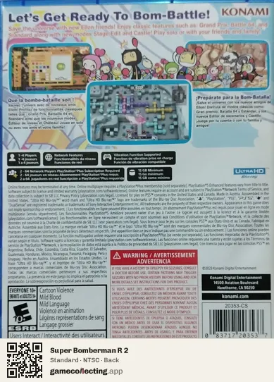 Super Bomberman R 2 PlayStation 5, NTSC box back