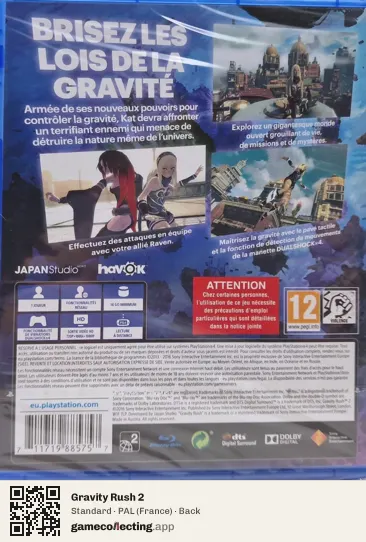 Gravity Rush 2 PlayStation 4, France box back