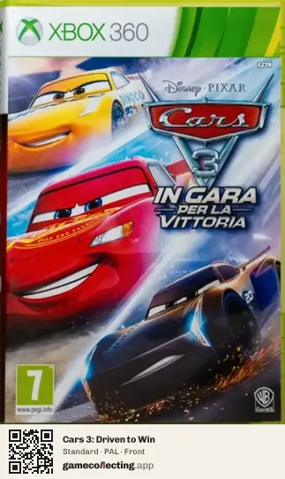 Cars 3: Driven to Win Xbox 360, PAL box front