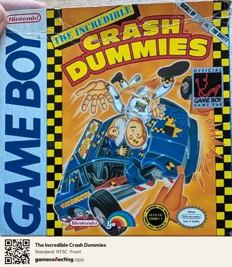 The Incredible Crash Dummies Game Boy, NTSC box front