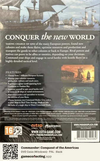 Commander: Conquest of the Americas Computer, PAL box back