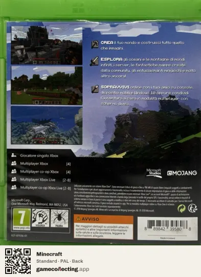 Minecraft Xbox One, PAL box back