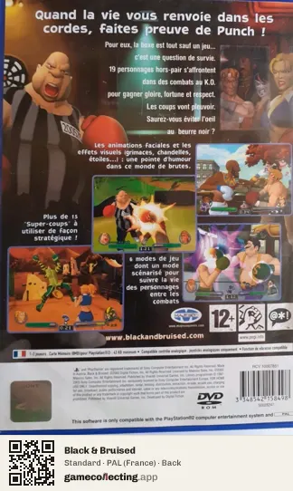 Black & Bruised PlayStation 2, France box back