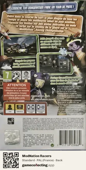 ModNation Racers PlayStation Portable, France box back