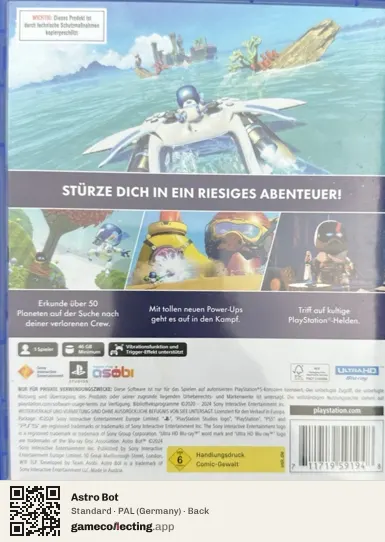 Astro Bot PlayStation 5, Germany box back