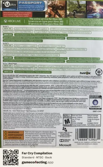 Far Cry Compilation Xbox 360, NTSC box back