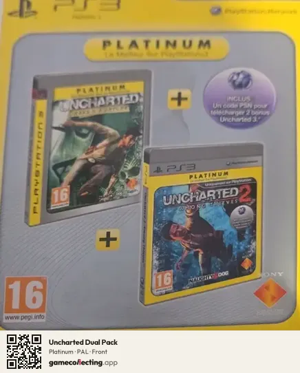 Uncharted Dual Pack PlayStation 3, PAL box front