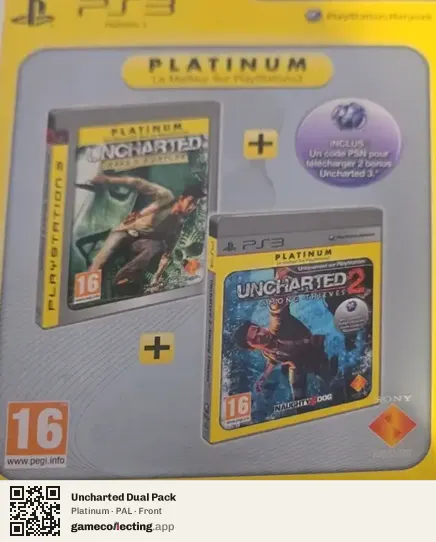 Uncharted Dual Pack PlayStation 3, PAL box front