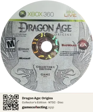 Dragon Age: Origins Xbox 360, NTSC disc