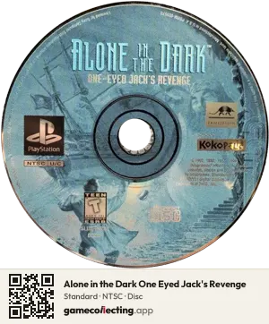Alone in the Dark One Eyed Jack's Revenge PlayStation, NTSC disc