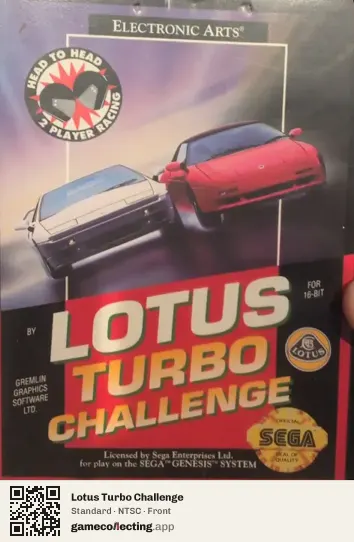 Lotus Turbo Challenge Sega Mega Drive / Genesis, NTSC box front