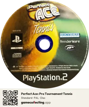 Perfect Ace: Pro Tournament Tennis PlayStation 2, PAL disc