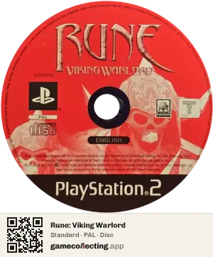 Rune: Viking Warlord PlayStation 2, PAL disc