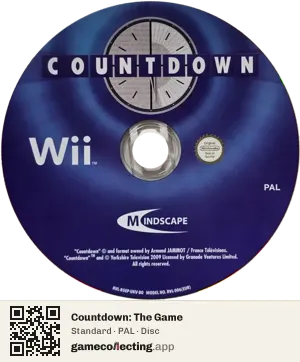Countdown: The Game Nintendo Wii, PAL disc