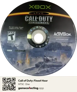 Call of Duty: Finest Hour Xbox, NTSC disc