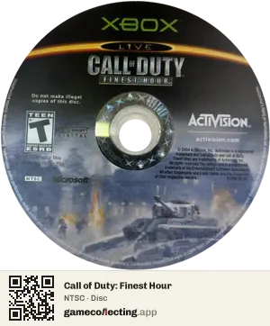 Call of Duty: Finest Hour Xbox, NTSC disc