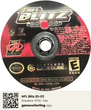 NFL Blitz 20-03 Nintendo GameCube, NTSC disc