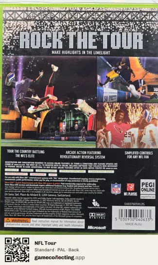 NFL Tour Xbox 360, PAL box back