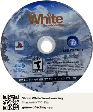 Shaun White Snowboarding PlayStation 3, NTSC disc