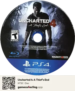 Uncharted 4: A Thief's End PlayStation 4, NTSC disc