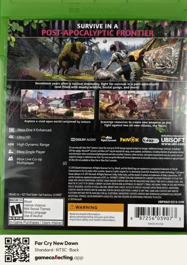 Far Cry New Dawn Xbox One, NTSC box back