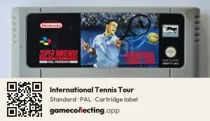 International Tennis Tour Super Nintendo Entertainment System, PAL cartridge label