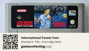 International Tennis Tour Super Nintendo Entertainment System, PAL cartridge label