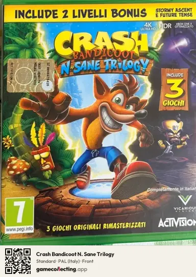 Crash Bandicoot N. Sane Trilogy Xbox One, Italy box front